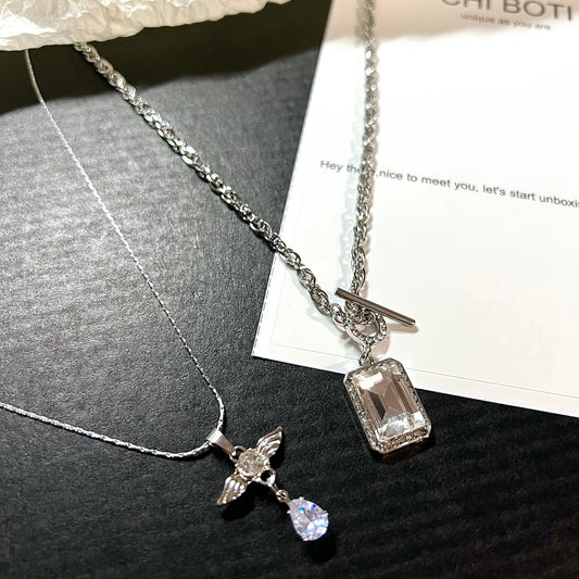 Angel Wings Gem Necklace Set