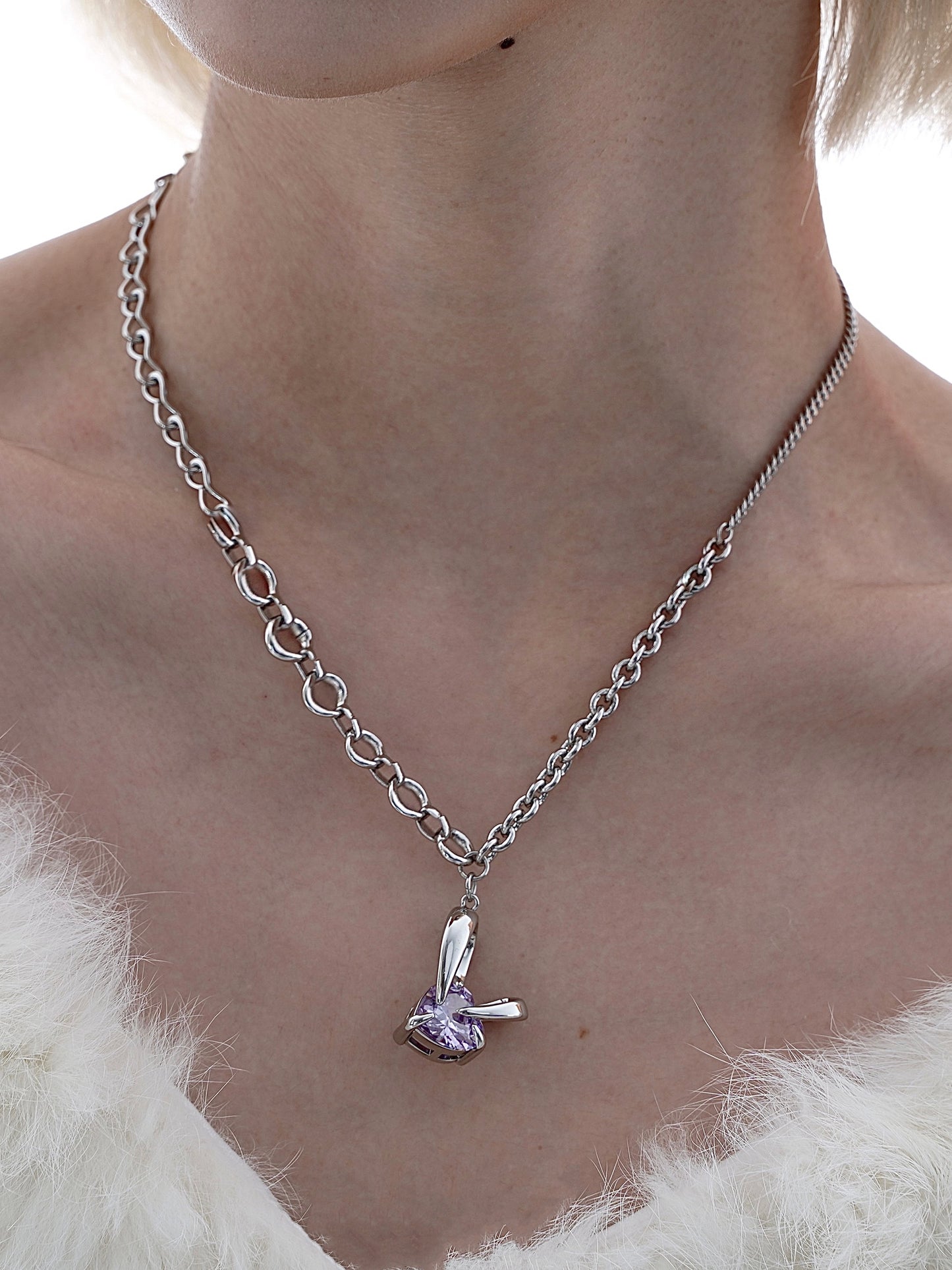 Violet Rabbit Gem Necklace