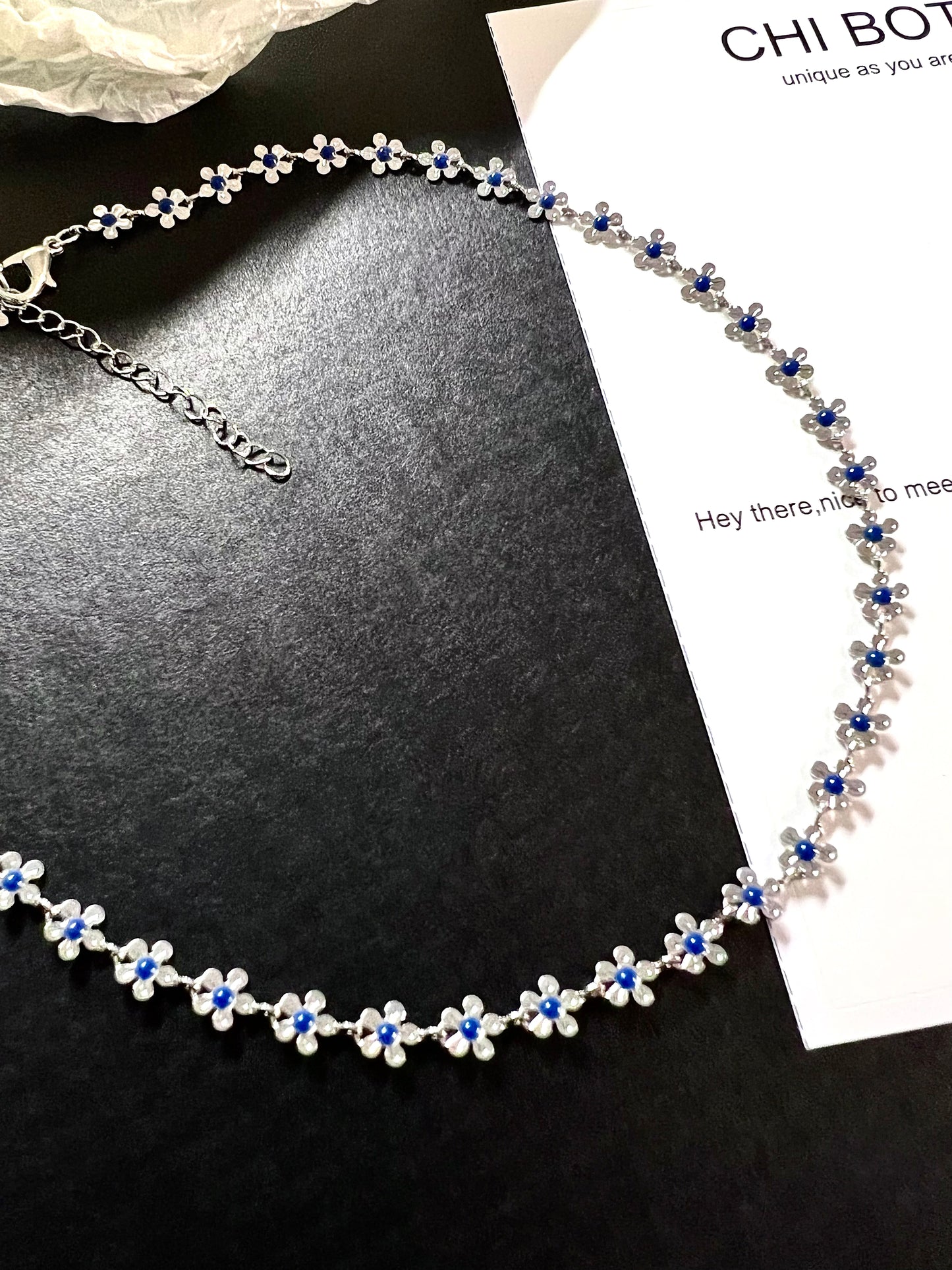 Klein Blue Flower Necklace