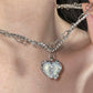 Aesthetic Moonstone Heart Necklace