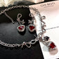 Cherry Heart Knot Necklace/Earrings