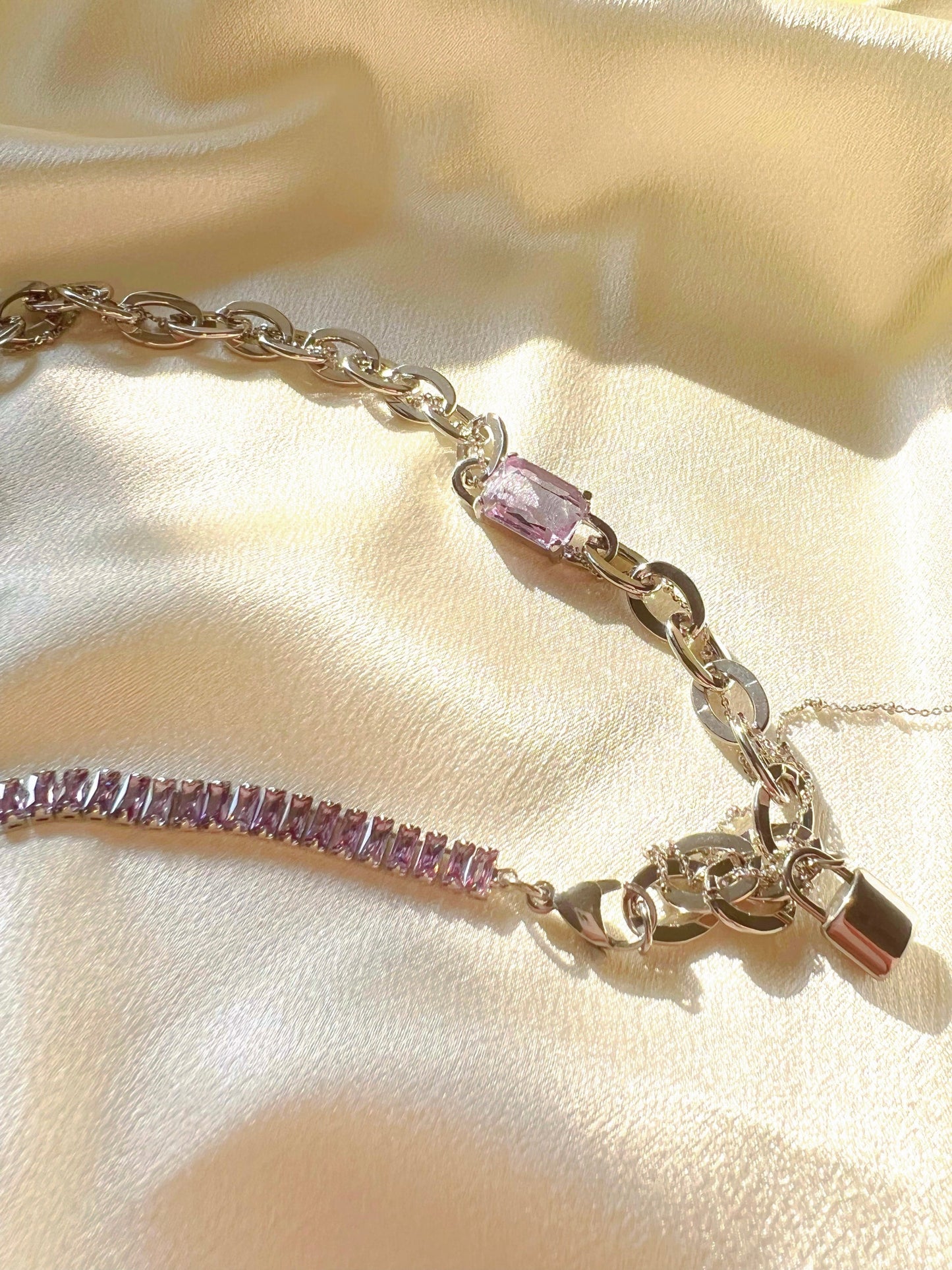 Amethyst Lock Chain Necklace