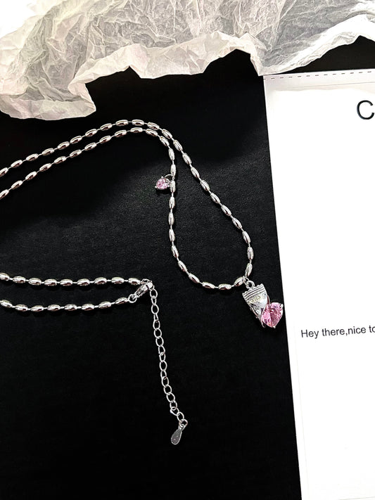 Candy Heart Zircon Necklace