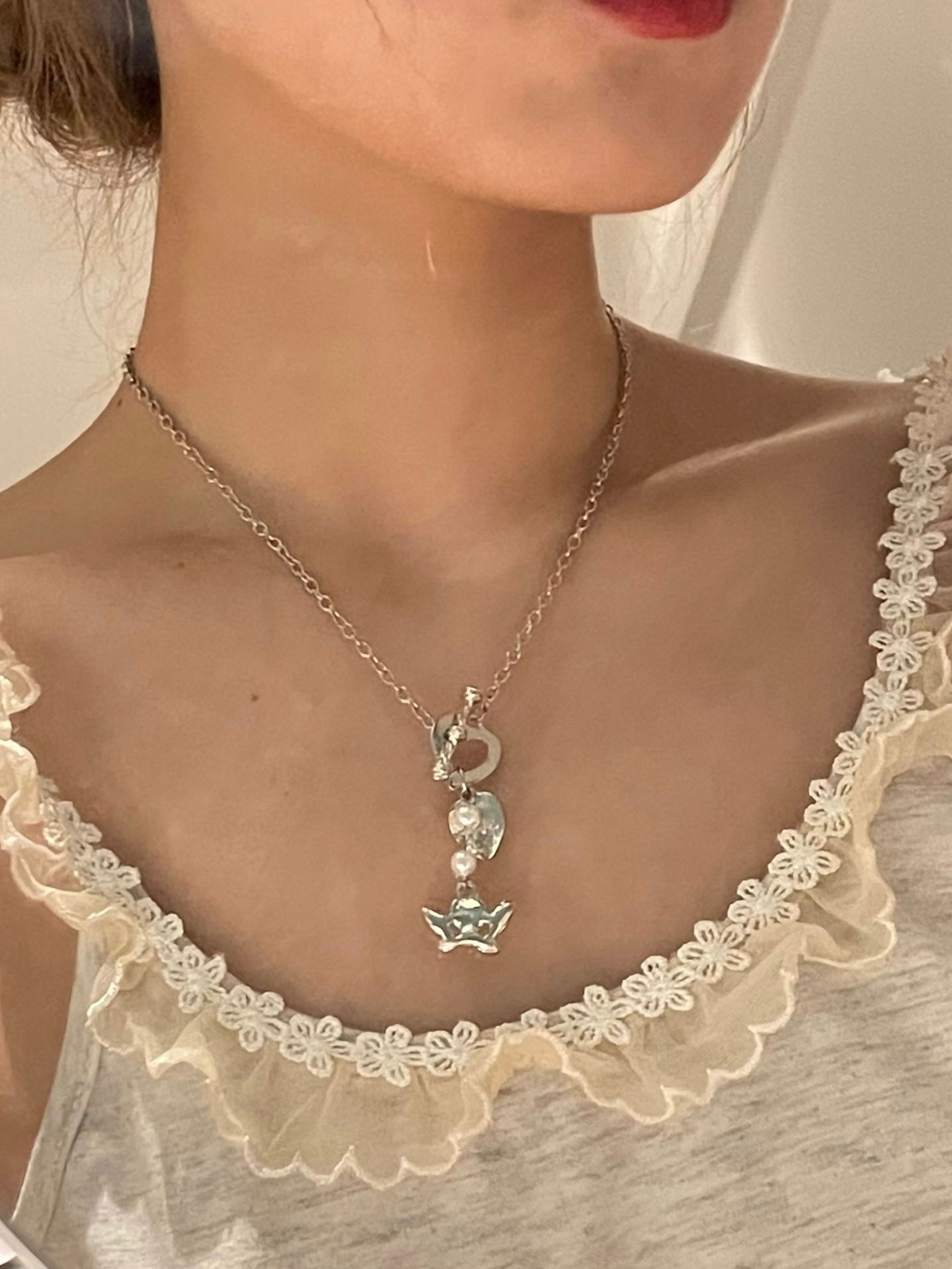 Angel Dream Moonstone Heart Necklace