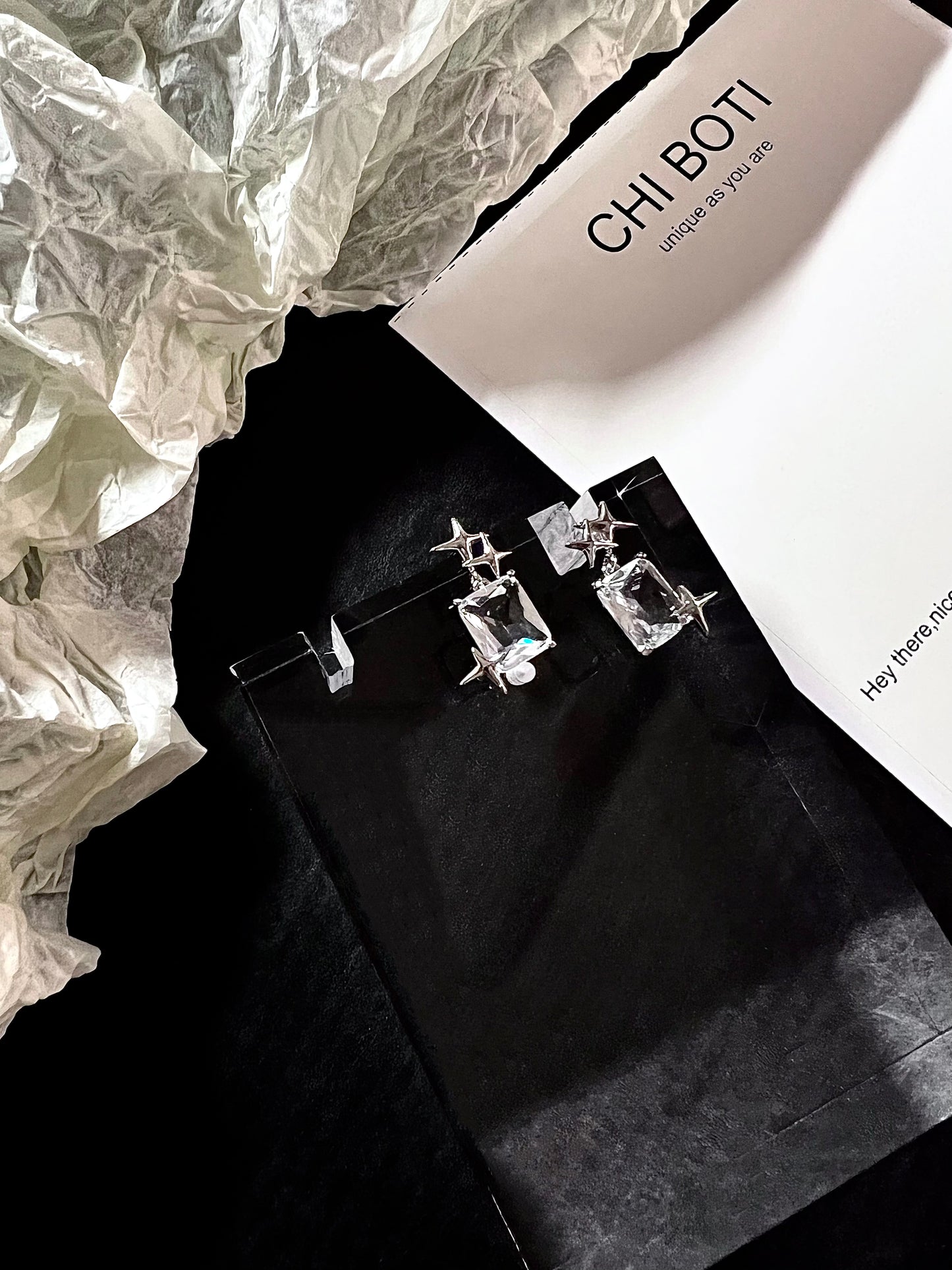 Starry Cube Zircon Earrings