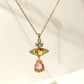 Saturn Pink Water Drop Necklace