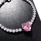 Colored Gem Heart Bracelet