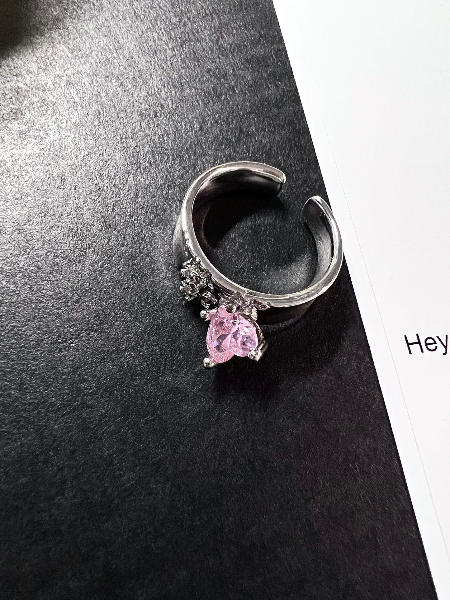 Baby Pink Heart Zircon Ring