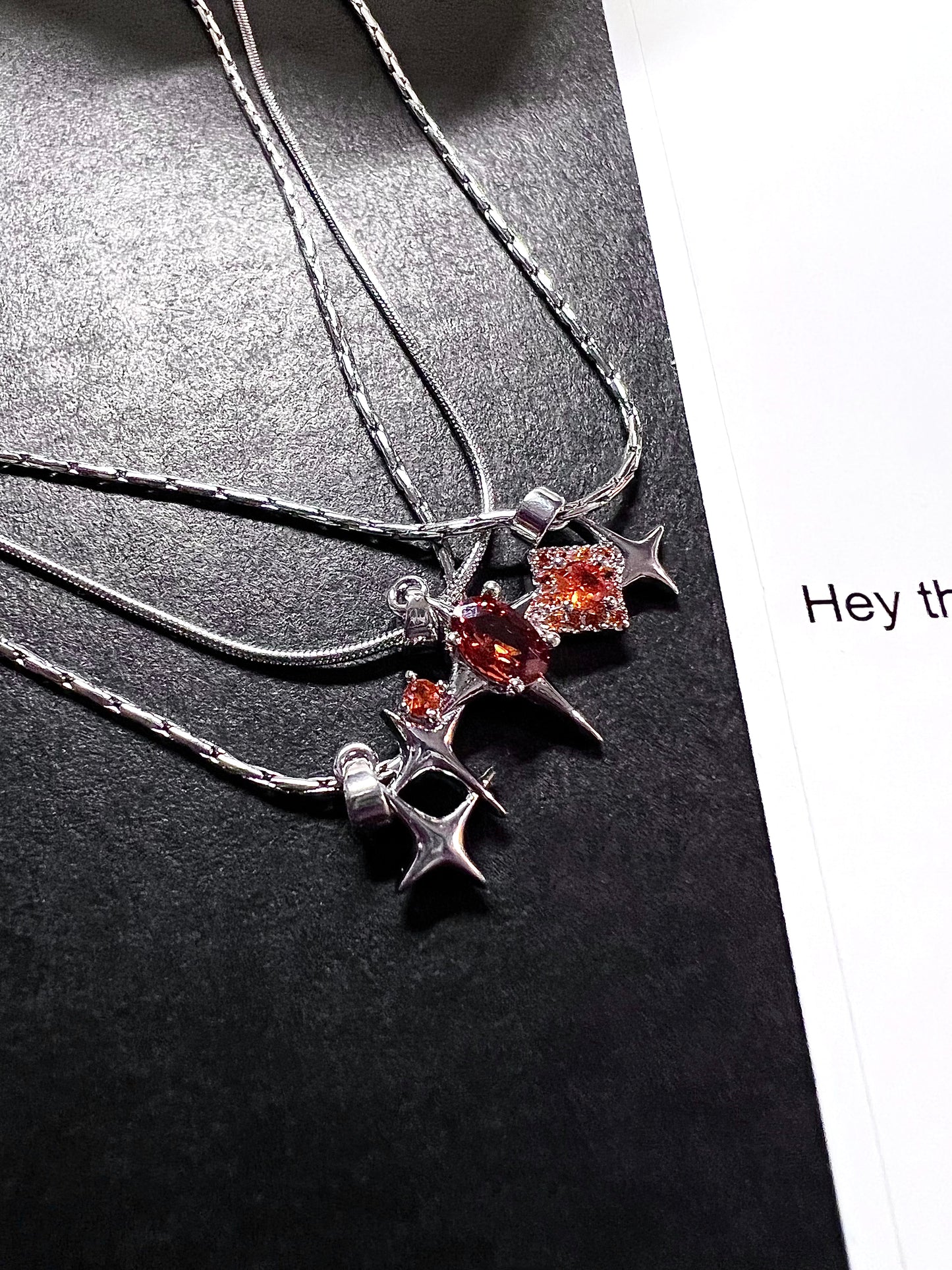 Galaxy Ruby 3-Layer Necklace