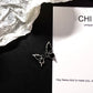 Black Enamel Butterfly Earrings