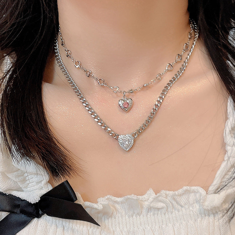 Fancy Heart Crystal Necklace Set