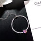 Colored Gem Heart Bracelet