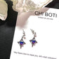 Gradient Color Heart Star Zircon Earrings