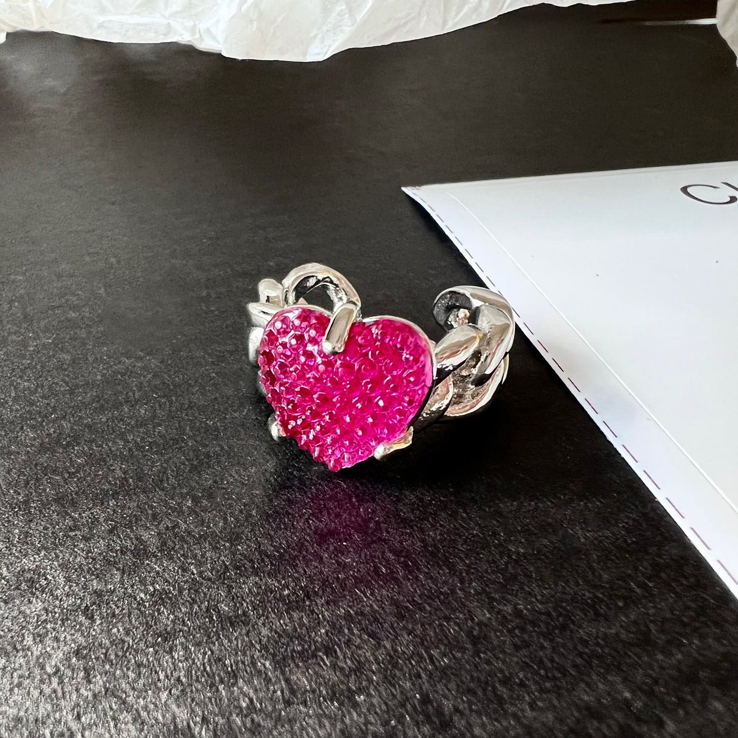 Barbie Pink Heart Gem Ring