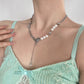 Y2K Melting Heart Pearl Necklace