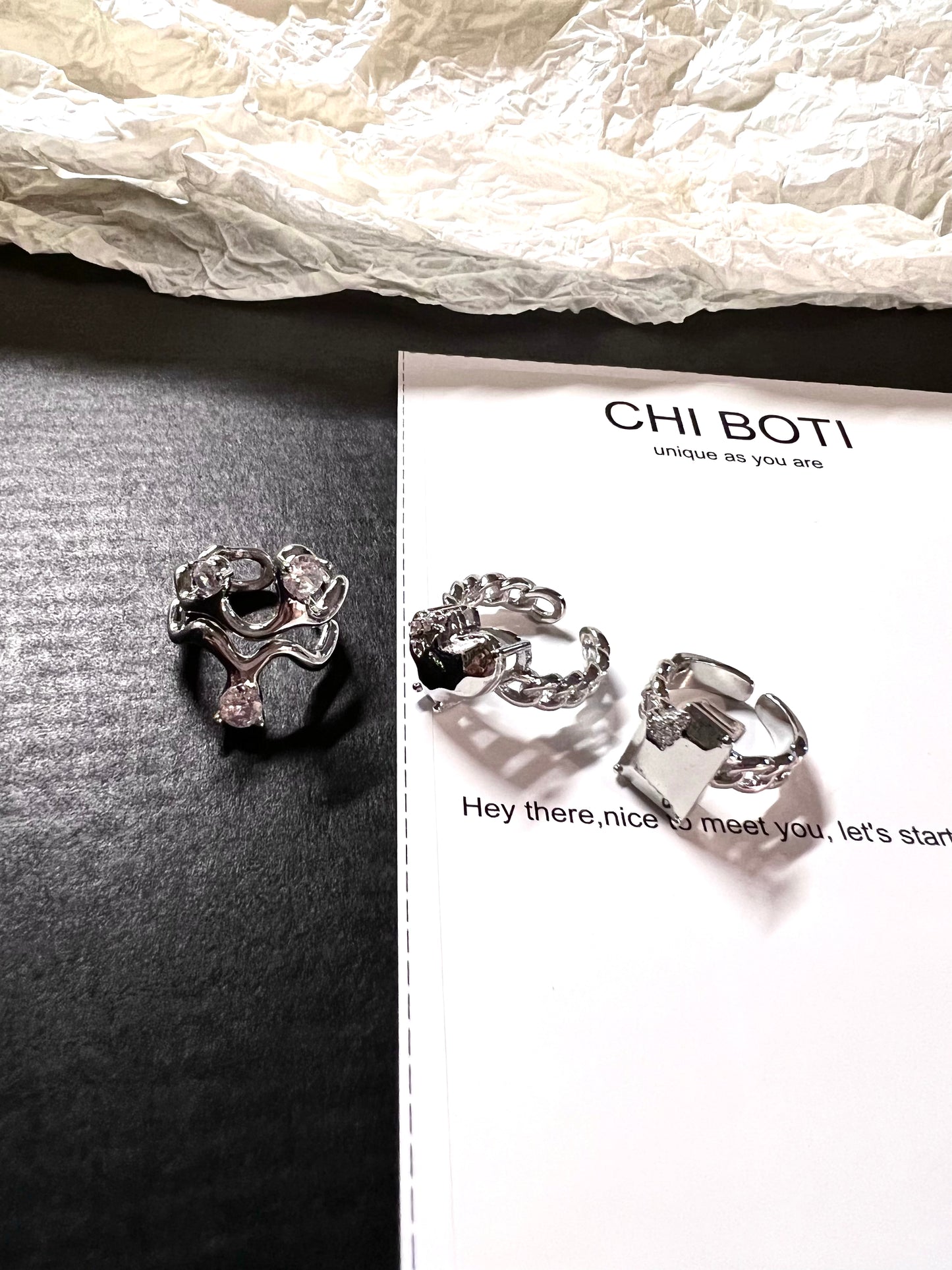 Pixel Metal Ring Set