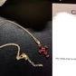 14k Gold Plated Cross Zircon Necklace Set