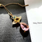 Saturn Pink Water Drop Necklace