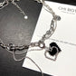 Pixel Heart Rhinestone Chain Necklace