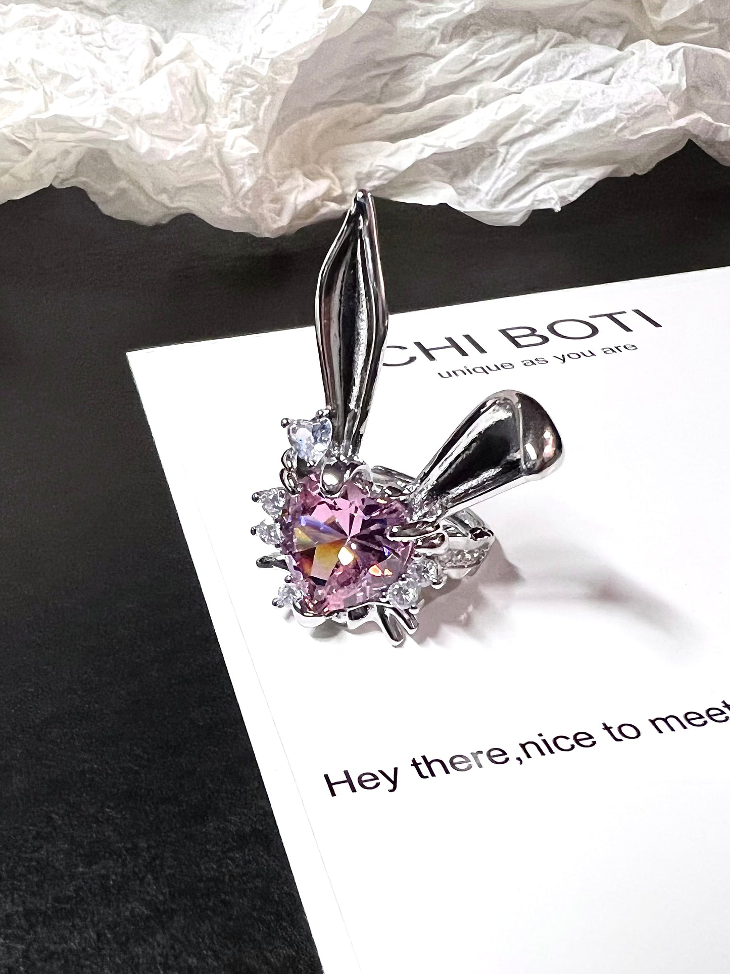 Pink Rabbit Zircon Ring