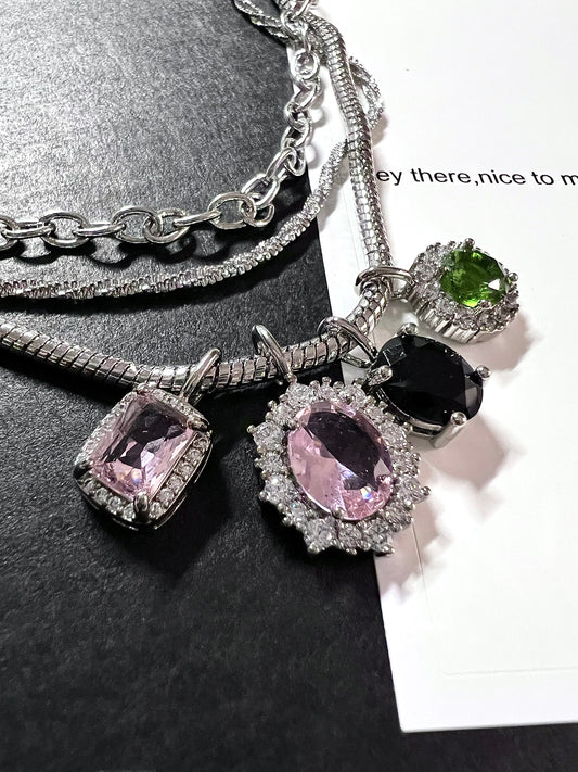 Dazzling Gem 3-Layer Necklace