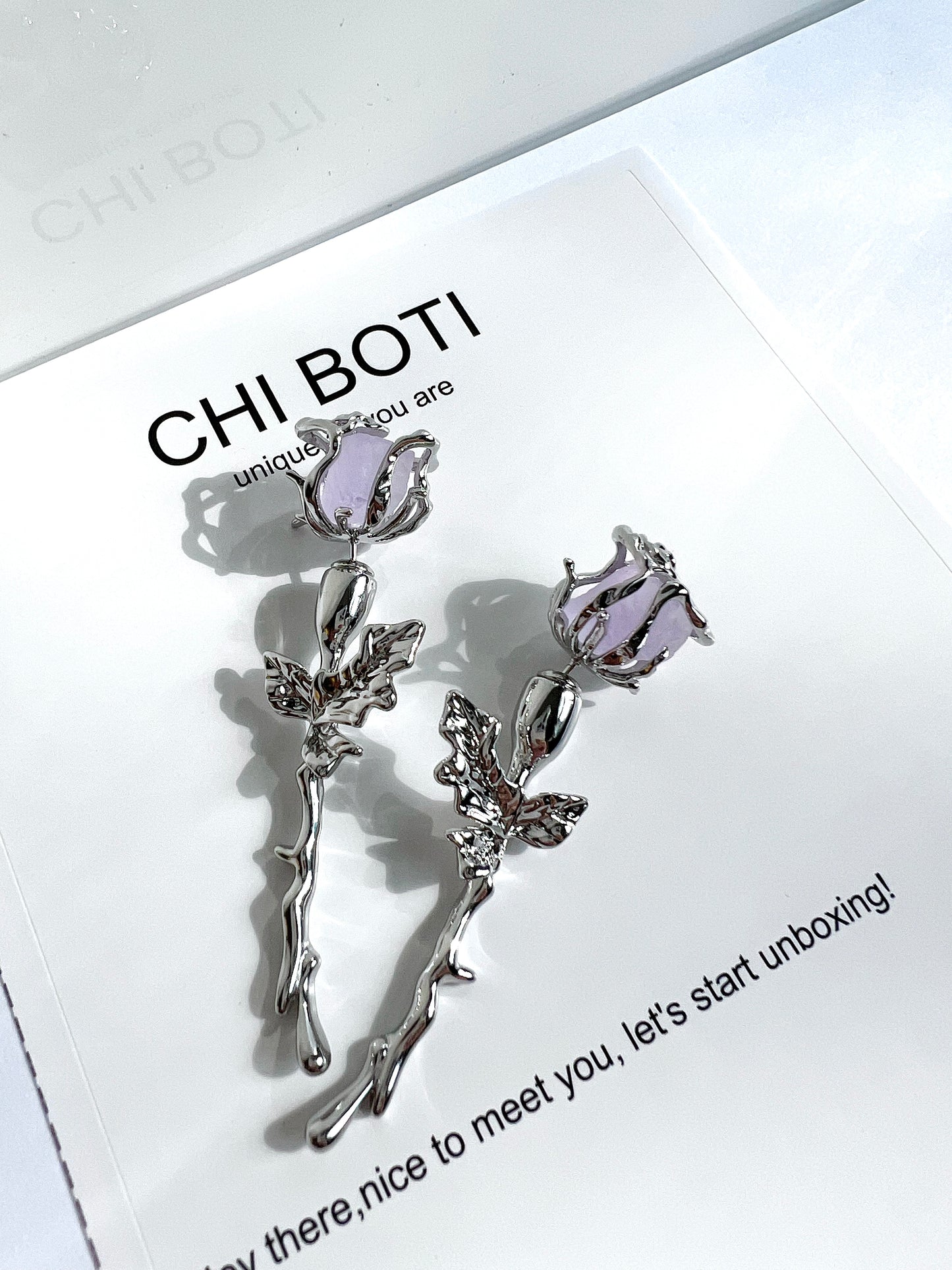 Melting Rose Amethyst Earrings