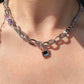 Amethyst Lock Chain Necklace