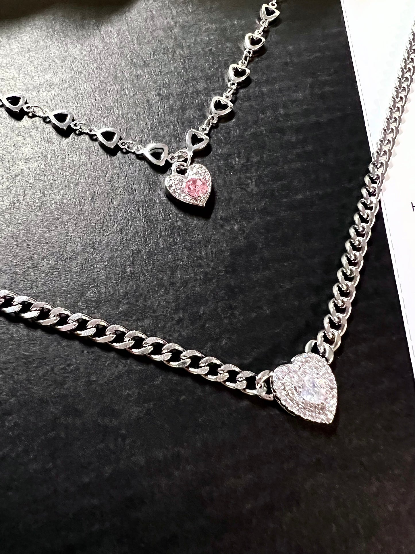 Fancy Heart Crystal Necklace Set