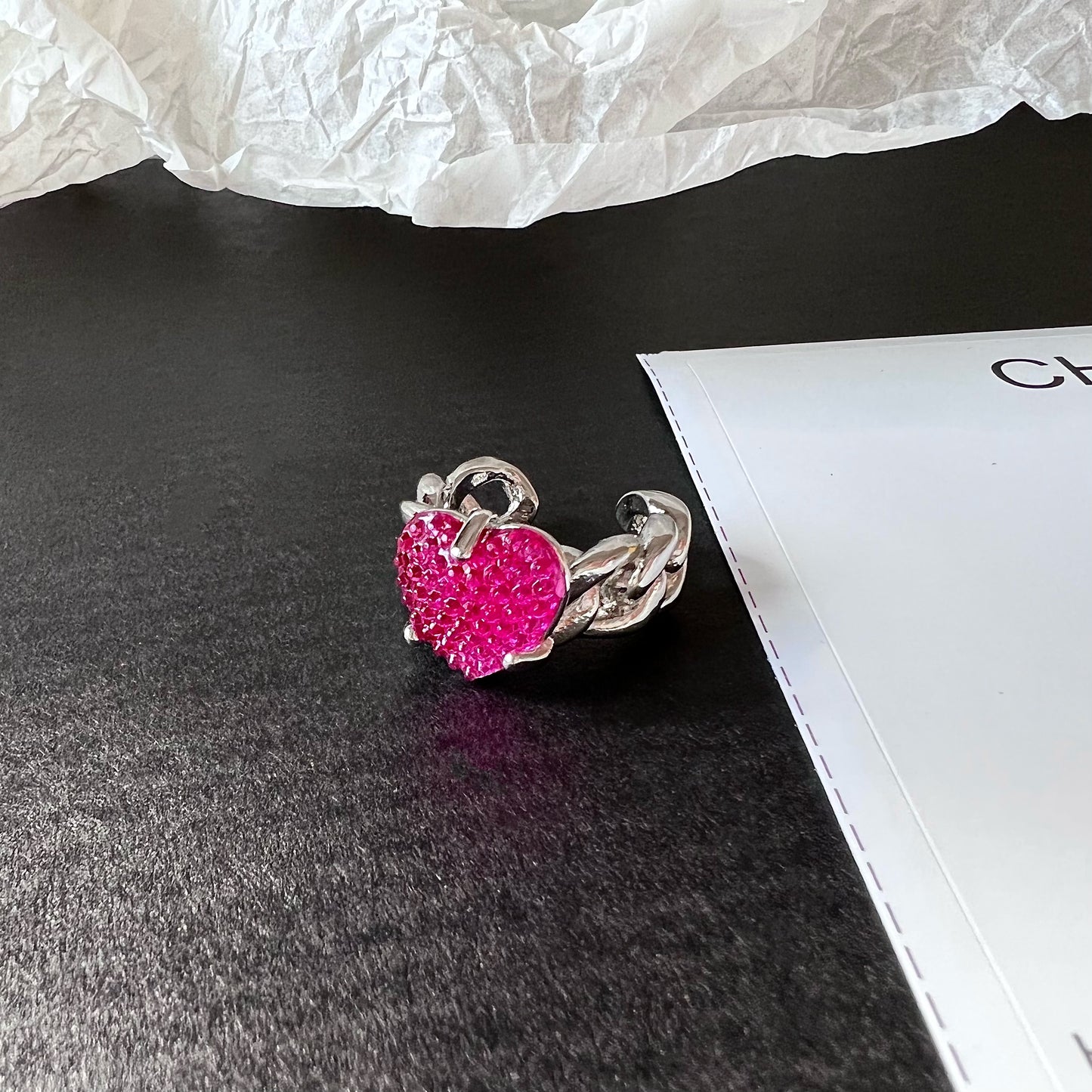 Barbie Pink Heart Gem Ring