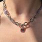 Amethyst Lock Chain Necklace