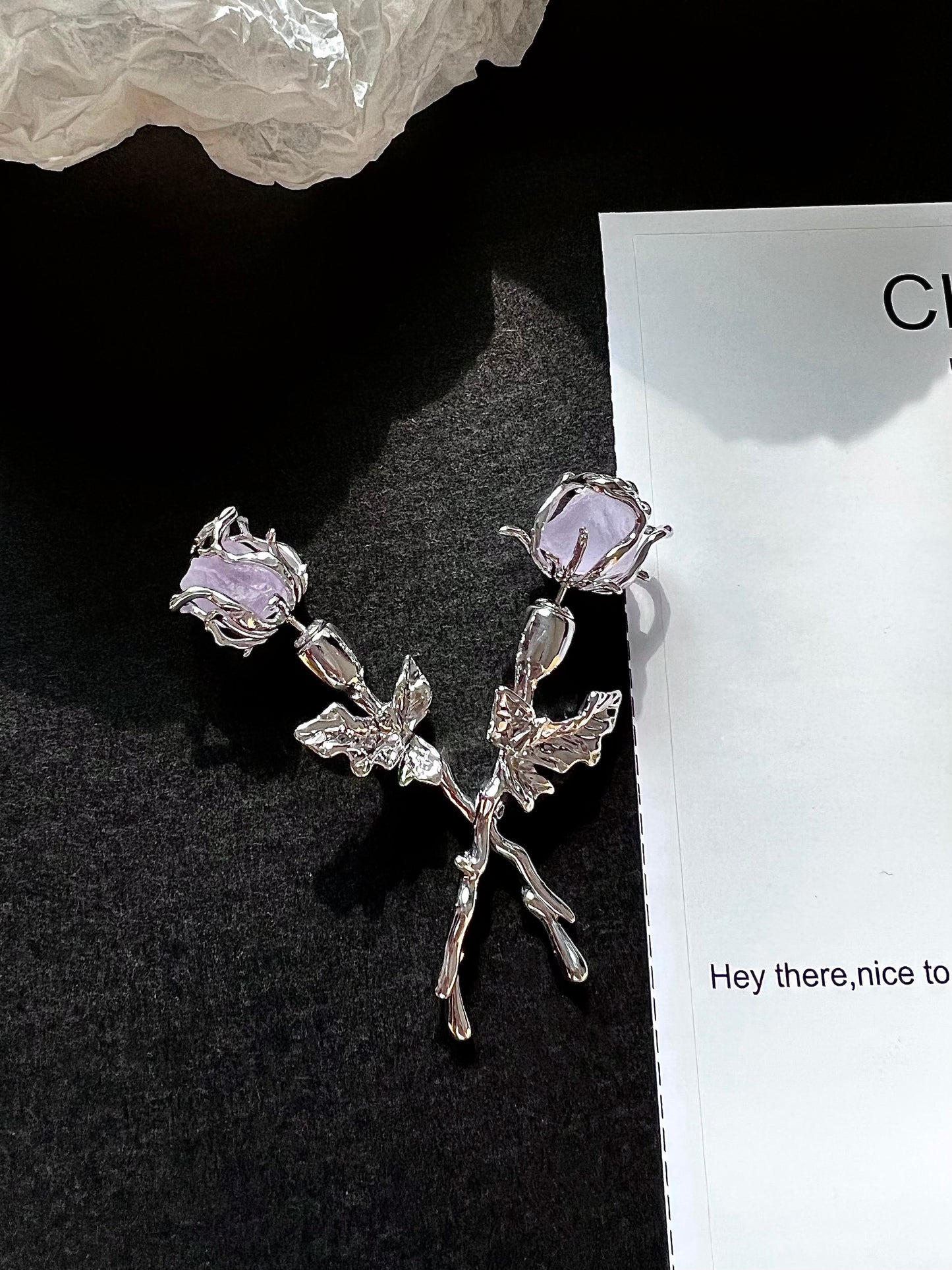 Melting Rose Amethyst Earrings