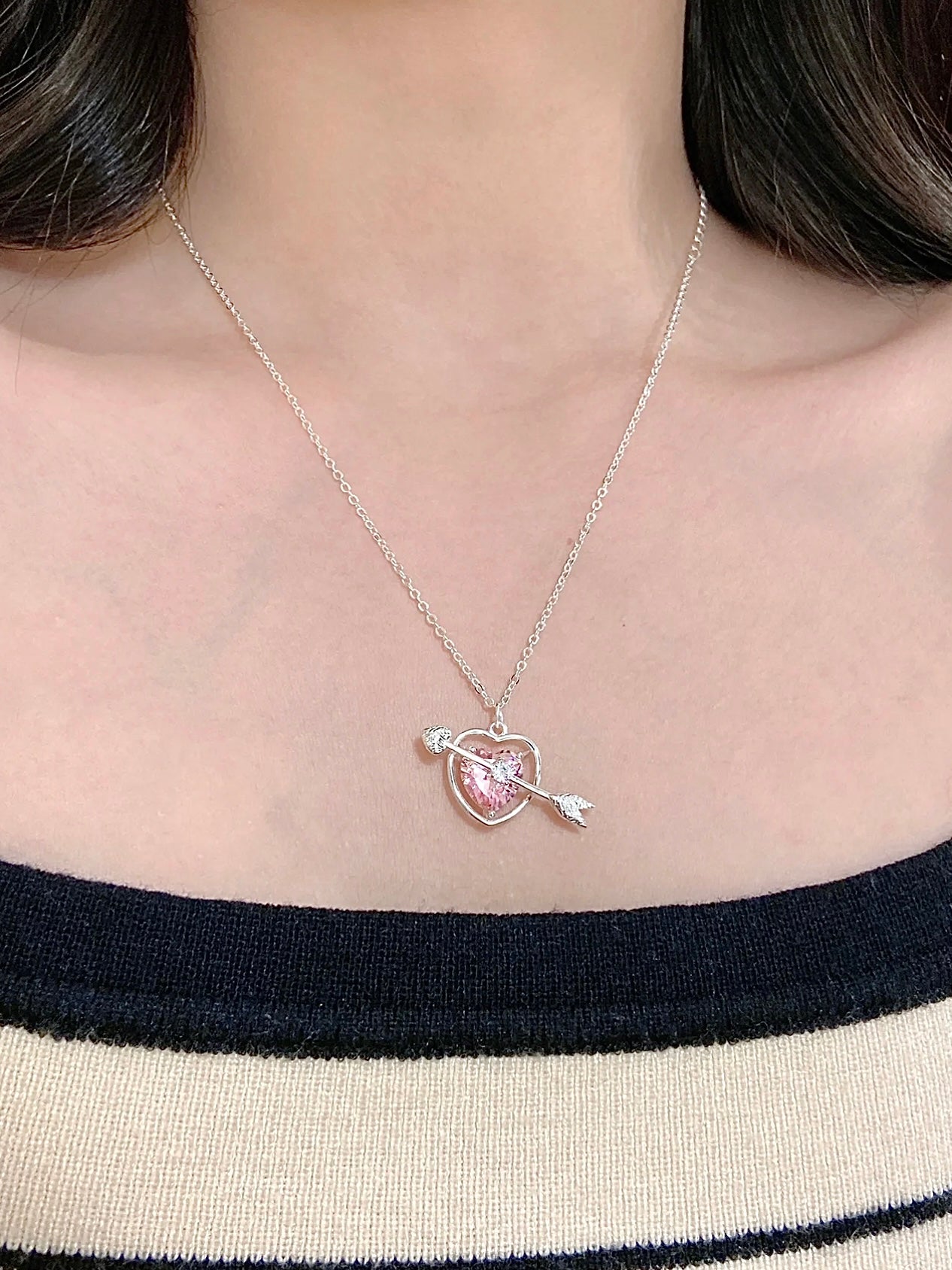 Cupid Pink Gem Necklace