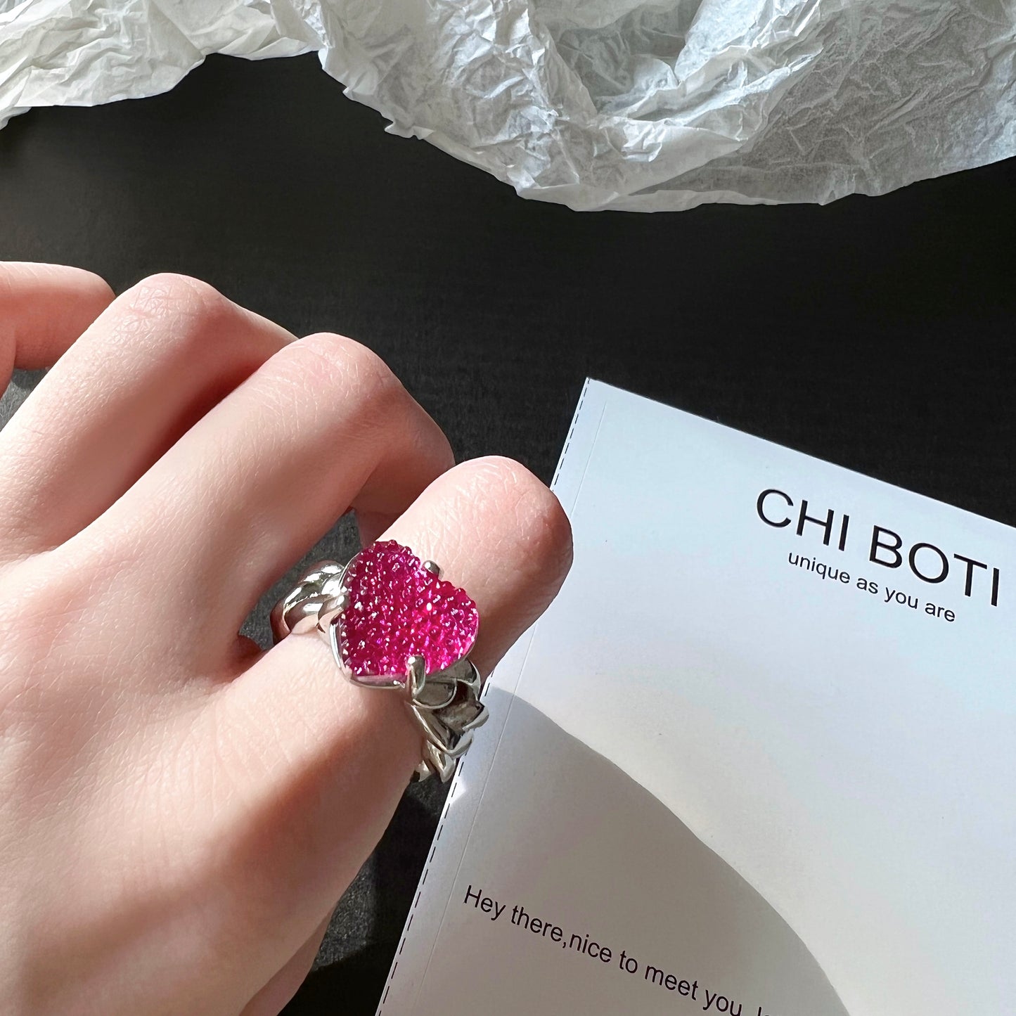 Barbie Pink Heart Gem Ring