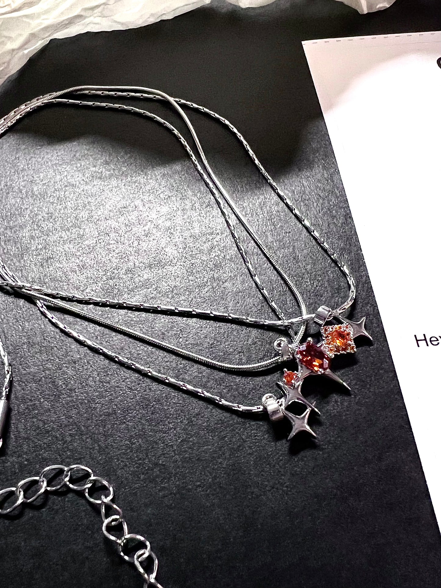 Galaxy Ruby 3-Layer Necklace