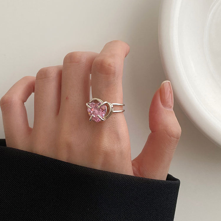 Fairy Pink Heart Gem Ring