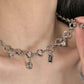 Black&White Gem Round Chain Necklace