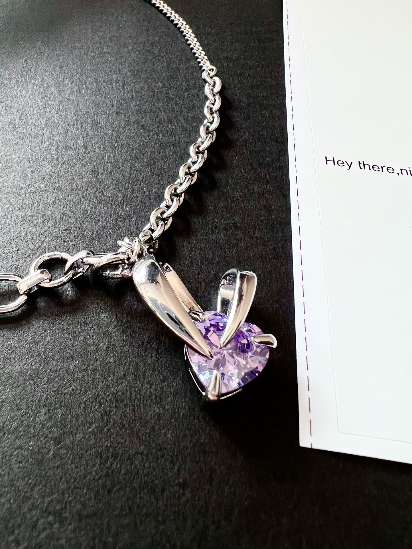 Violet Rabbit Gem Necklace