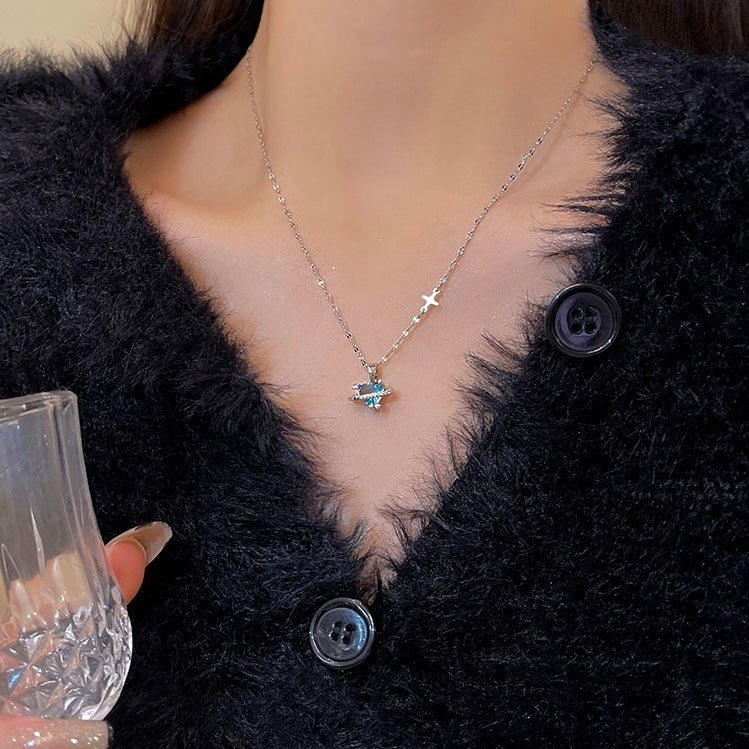 Mercury Blue Gem Necklace